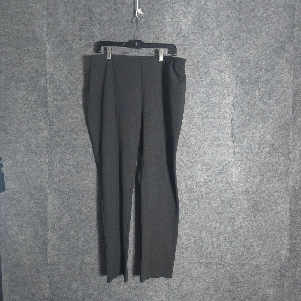 Eileen Fisher Pull On Pants Womens 1X Charcoal Gray Straight Leg Stretch Comfort